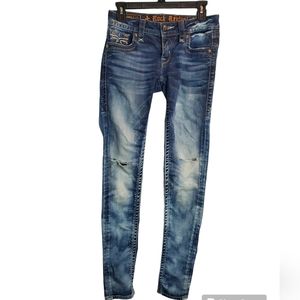 Rock Revival Jeans Womens 26 Blue Medium Wash Alivia Skinny Stretchy Fade